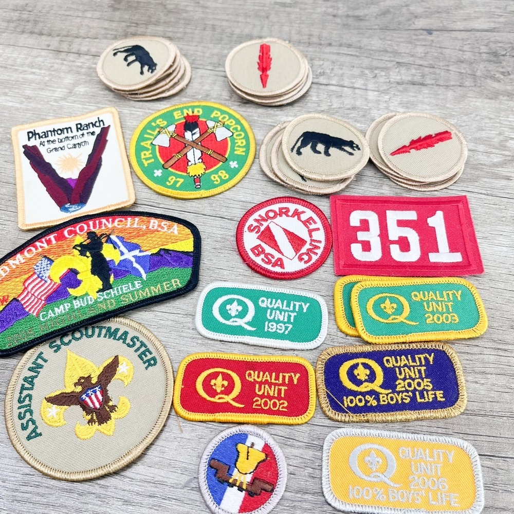 Vintage Boy Scouts Patches, Snorkling, Scoutmaster,‎ Quality, Etc lot of 31
